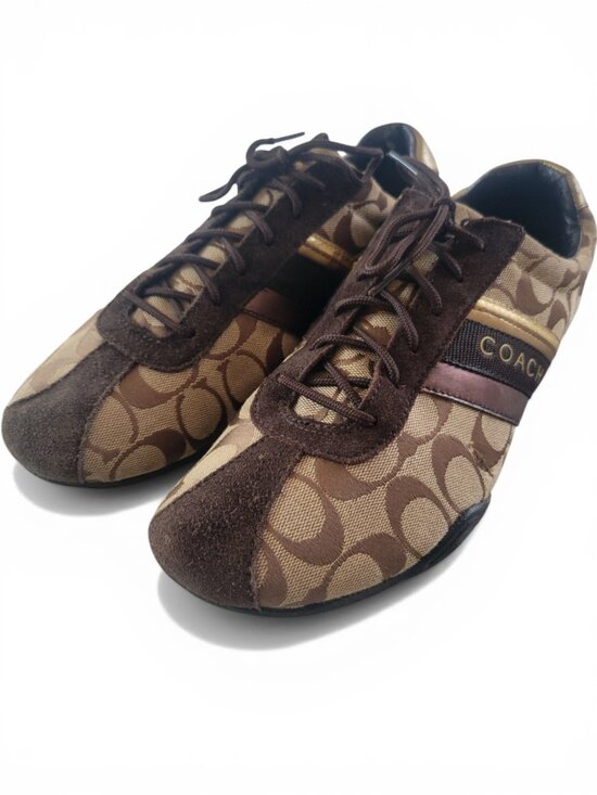 Coach Shoes - Classic Coach Jayme sneakers in the iconic khaki/brown signature canvas Sz 11